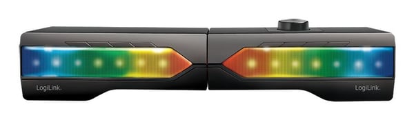 LogiLink Mobile soundbar juhlavalaistuksella, musta langaton 2-in-1 peliäänijärjestelmä, kosketusohjaus - 1 kpl (SP0059)
