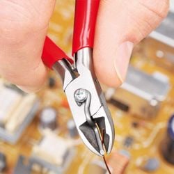 Knipex KP-7702130, Kaapelileikkuri, Sininen, Punainen, Muovi, Terästä, Sininen, Punainen, Ruostumaton teräs, 60 HRC, 1,8 cm
