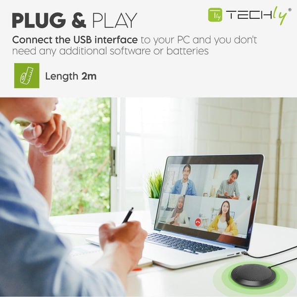 Techly ICC SH-21, Konferensmikrofon, -40 dB, 100 - 16000 hz, 60 dB, 110 dB, Rundtagande