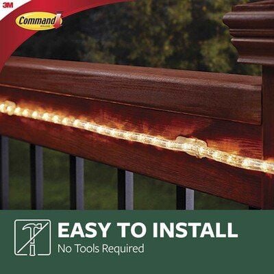 Command Clear Outdoor Light Clips with Foam Strips 17017CLR-AWP, 8 Clips + 10 Strips