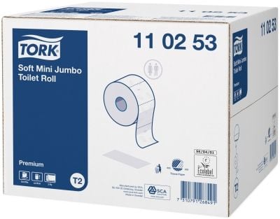 Tork 110253, 1214 ark, hvit, papir, 170 m, 14 cm, 9,7 cm