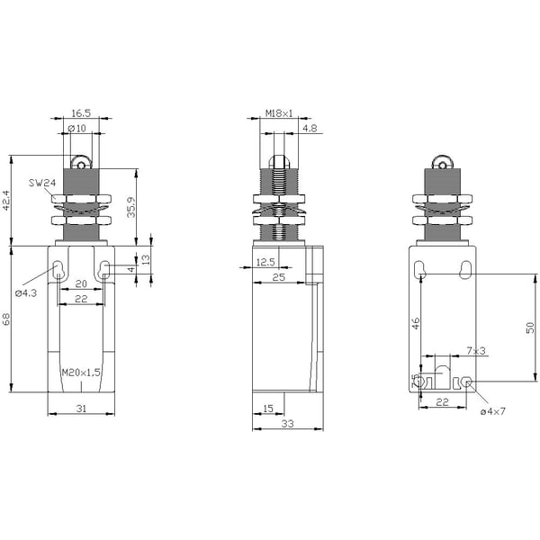 Siemens 3SE52120KD10 3SE5212-0KD10 Pysäytyskytkin 1 kpl