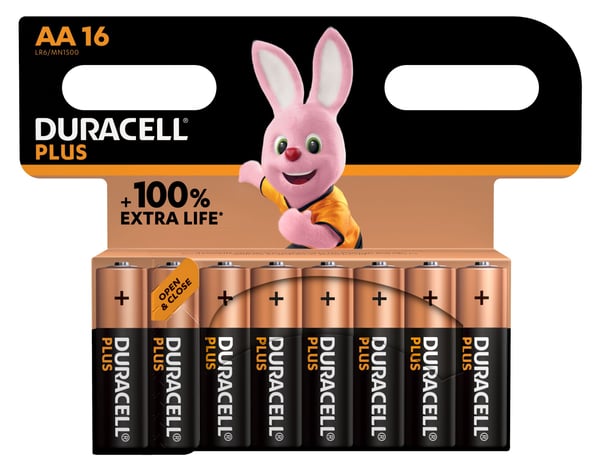 Duracell Plus-AA CP16 AA batteri Alkali-mangan 1,5 V 16 stk.