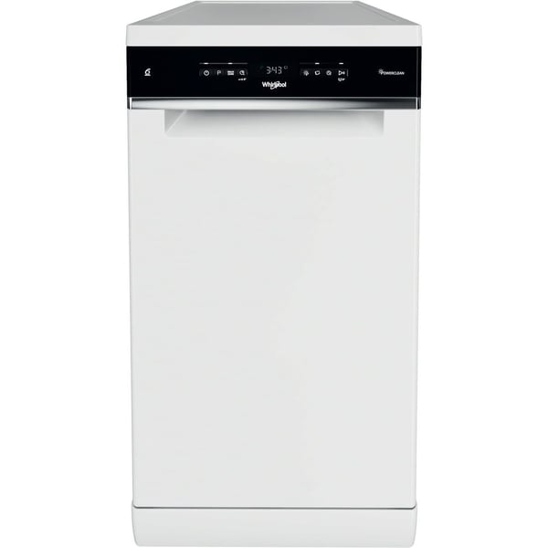 Whirlpool WSFO 3O23 PF, Frittstående, Slimline (45 cm), Hvit, Svart, Knapper, 1,3 m