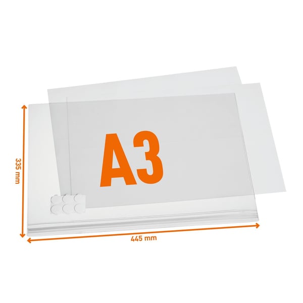 Vanntett informasjonslomme A3 selvklebende - 5 stk./pakning
