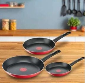 T-Fal Simply Cook, Rød, Sort, Thermo-Spot, 20 cm, 24 cm, 30 cm