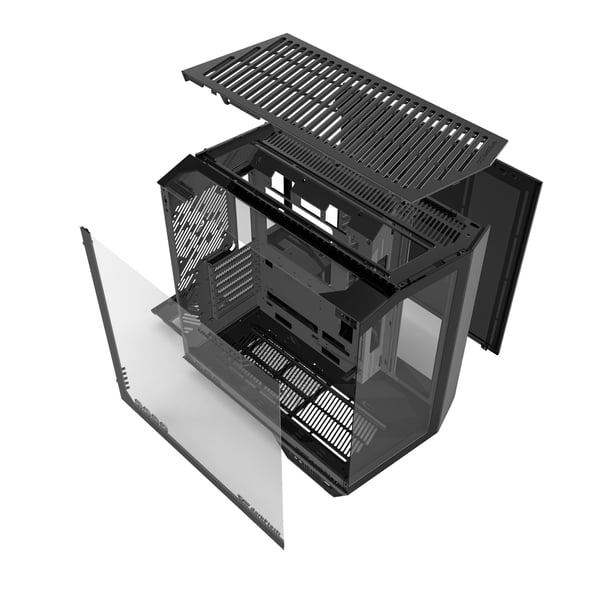 darkFlash DY470 PC-kabinett ATX/ITX, svart + 4 vifter