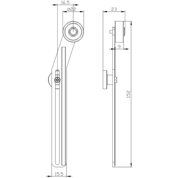 Siemens 3SE50000AA56 3SE5000-0AA56 Keinuvarsi Keinutanko, metallitanko, muovirulla 1 kpl