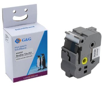 G&G 5T261-TD, Vit, Brother, Brother PTouch 3600 Brother PTouch 900 Brother PTouch 9200DX Brother PTouch 9400 Brother PTouch..., 3,6 cm, 8 m