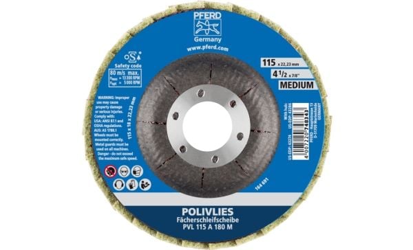 PFERD 44694102, 13300 RPM, 11,5 cm, 18 mm, 180 g, 5 kpl