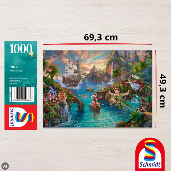 Schmidt Spiele Disney Peter Pan, 1000 stykker, Tegneserier, 12 år