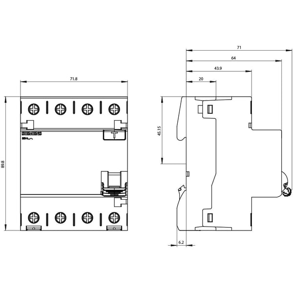 Siemens vikavirtakytkin 4P 40A 100mA tyyppi AC