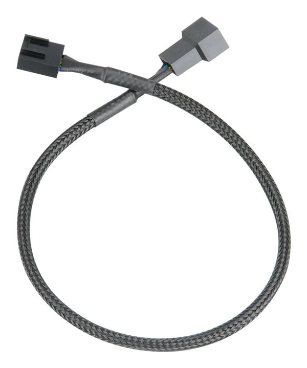 Akasa - Förlängningsströmkabel till fläkt - 4-stifts PWM (hona) till 4-stifts PWM (hane) - 30 cm - svart (paket om 4)