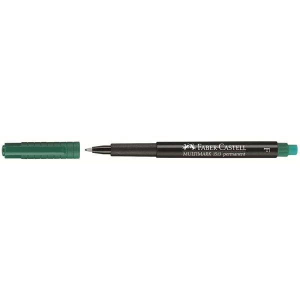 Faber-Castell MULTIMARK 1513 - Markering - permanent - grön - 0.6 mm - fin - med radergummi