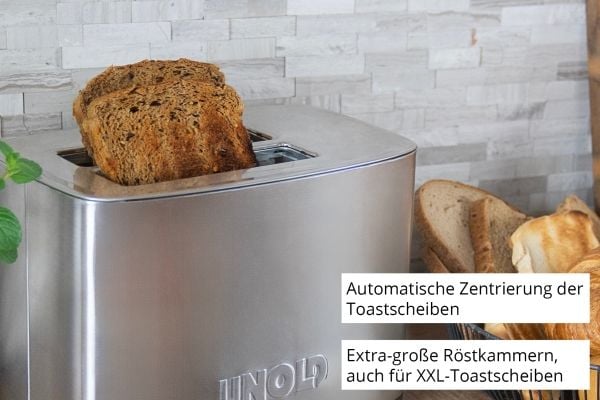 Unold Toaster Thommy, 2 skivor, Rostfritt stål, Rostfritt stål, Knappar, Rotations-, 850 W, 220–240