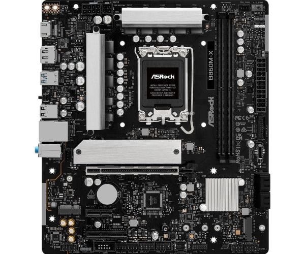 ASRock B860M-X - Hovedkort - micro ATX - LGA1851-sokkel - B860 Chipset - USB-C 3.2 Gen 2x2, USB-C 3.2 Gen 1, USB 3.2 Gen 1 - 2.5 Gigabit LAN - innb...