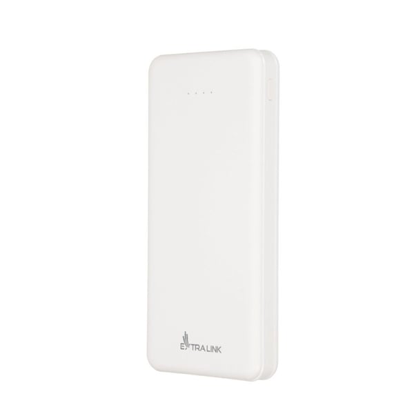 Extralink EPB-078W - Powerbank - 10000 mAh - 10 Watt - 2,1 A - 2 lähtöliitäntää (USB) - valkoinen