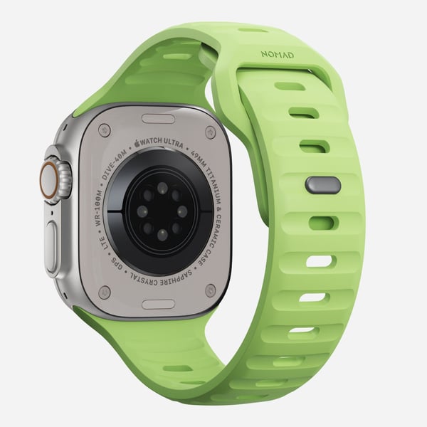 Nomad Sport Band, Yhtye, Älykello, Vaaleanvihreä, Apple, Ultra / 46mm, Kumi