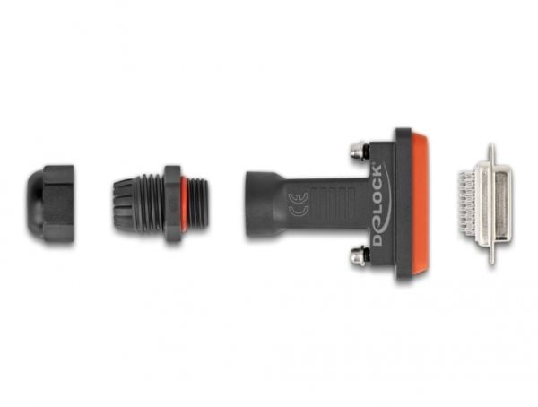 DeLOCK 87809, D-Sub HD 26, Musta, Oranssi, Naaras, Suora, IP67, -45 - 105 °C