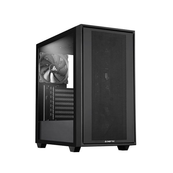 Chieftec Gamer Series Night Hunter - Tower spel - utökad ATX - genomskinlig sidopanel (härdat glas) - ingen strömförsörjning (ATX) - svart - USB/ljud