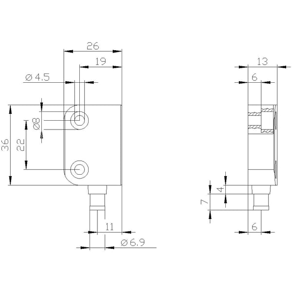 Siemens 3SE6626-3CA01, Muovi, IP67, 88 mm, 139 mm, 17 mm, 28 g