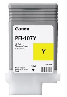 Canon PFI-107 Y - 130 ml - gul - original - bläcktank - för imagePROGRAF iPF670, iPF680, iPF685, iPF770, iPF780, iPF785