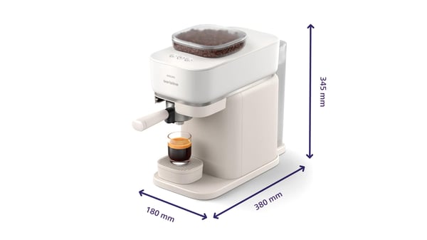 Philips BAR300/00, Espressomaskin, 1,2 l, Kaffe bønner, Innebygd kaffekvern, Hvit