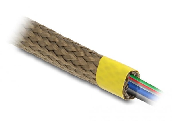 Delock - Kabelhanteringsfodral - 10 mm, flätad, tillverkad av basaltfibrer - 2 m - brun
