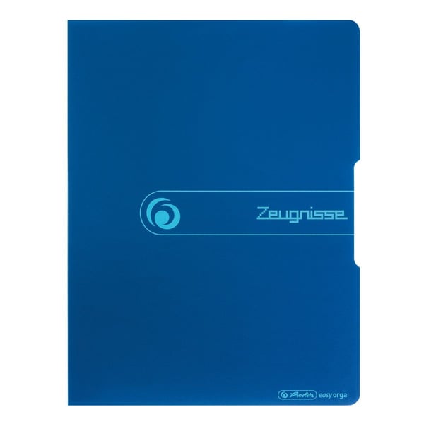 Herlitz Zeugnisse, Perinteinen kalvosalkku, A4, polypropeeni (PP), sininen, muotokuvamallinen, 20 taskua