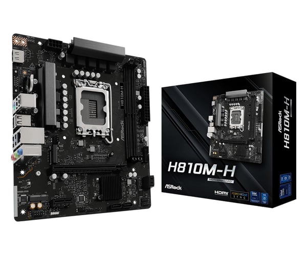 ASRock H810M-X - Hovedkort - micro ATX - LGA1851-sokkel - H810 Chipset - USB-C 3.2 Gen 1, USB 3.2 Gen 1 - 2.5 Gigabit LAN - innbygd grafikk (CPU kr...