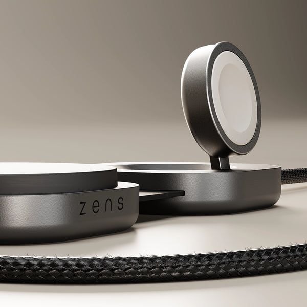 ZENS Pro 3 - Trådlös laddningsmatta - 140 Watt - 3 utdatakontakter (USB-C, magnetisk) - MFI-certifierad