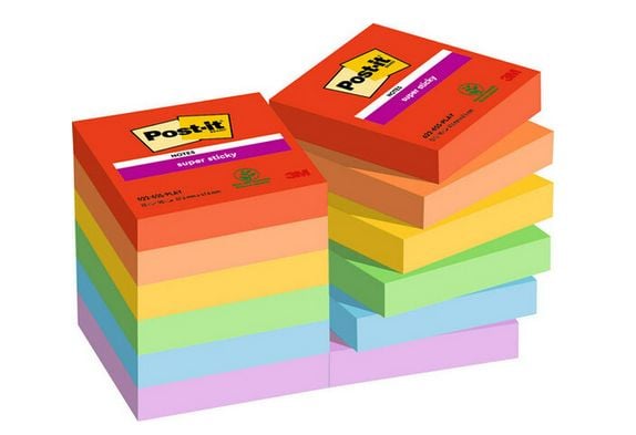 Post-It 7100258794, Neliö, Monivärinen, Paperi, 47,6 mm, 47,6 mm, 90 arkkia