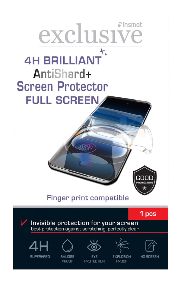 Insmat Exclusive - Skjermbeskyttelse for mobiltelefon - full skjerm - 2.5D - glass - rammefarge svart - for HMD Fusion