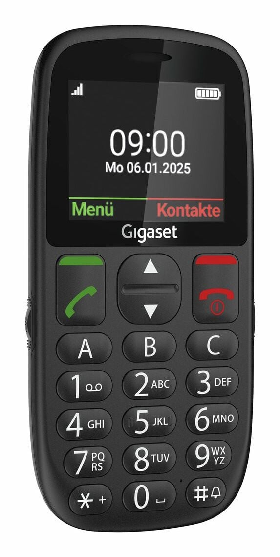 Gigaset GL395, Perusmalli, Yksittäinen SIM, 5,59 cm (2.2"), 0,3 MP, 800 mAh, Musta