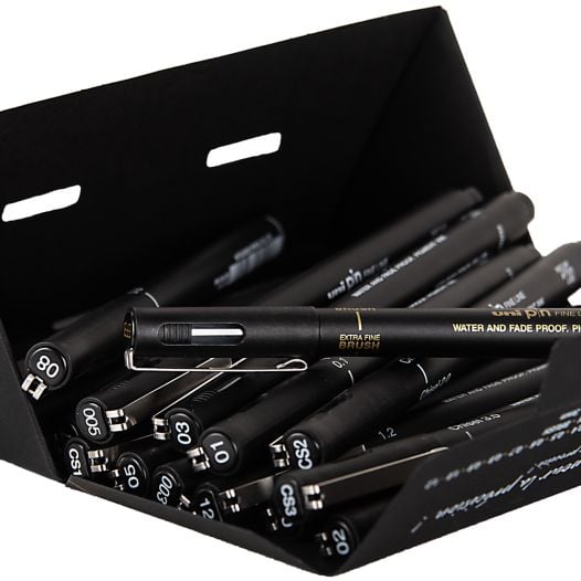 Uni Pin the full black box 18 nip sizes