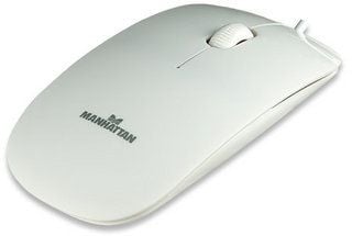 Manhattan 177627, Molempikätinen, Optinen, USB A-tyyppi, 1000 DPI, Valkoinen
