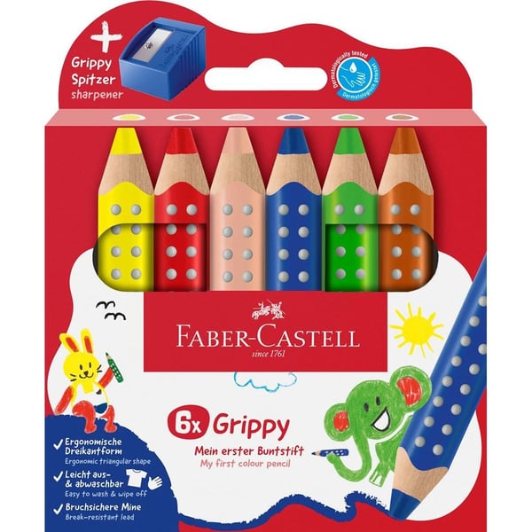FABER-CASTELL Grippy Malset farbsortiert, 6 St. (110635)