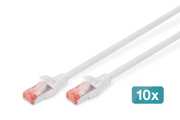 DIGITUS Professional - Patch-kabel - RJ-45 (hane) till RJ-45 (hane) - 25 cm - SFTP, PiMF - CAT 6e - IEEE 802.3 - halogenfri, formpressad, hakfri - ...