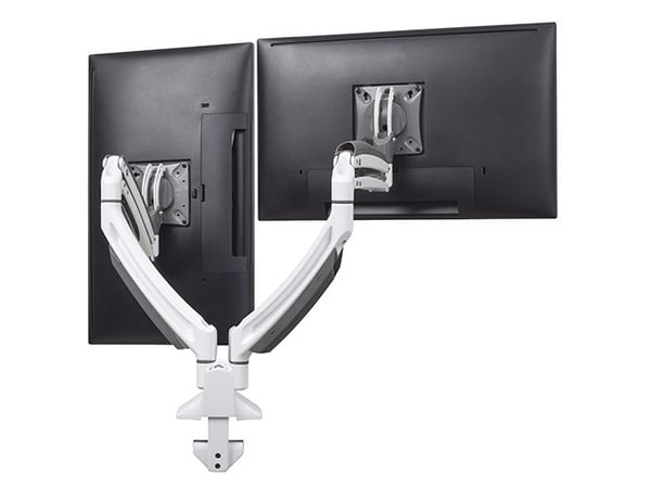Chief Kontour K1D Series K1D220W - Asennussarja - 2 LCD-näytölle - alumiini - valkoinen - näytön koko: 10"-30" - työpöytäasennettava - TAA-yhteenso...