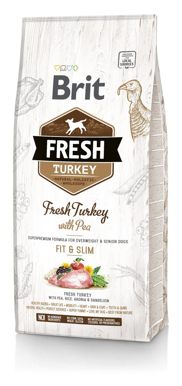 Brit Fresh Overweight & Senior dogs Fit & Slim, Turkey, 12 kg
