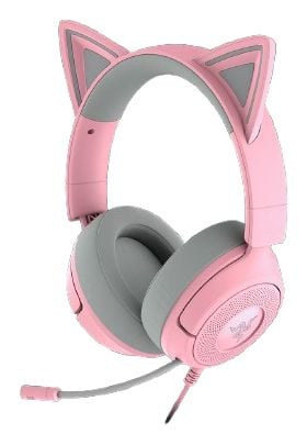 Razer Kraken Kitty V3 X, Langallinen, 20 - 28000 Hz, Pelaaminen, 270 g, Kuulokkeet, Vaaleanpunainen