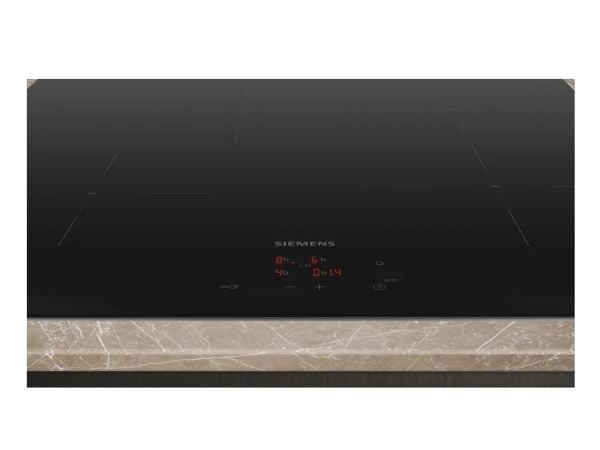 Siemens iQ300 EQ322IAAB, Induktionshäll med zon, 4 zone(s), Glass-keramisk, Svart, Röra, 59,2 cm