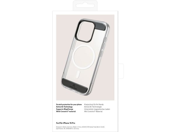 Black Rock Mag Air Protection, Etui, Apple, iPhone 15 Pro, 15,5 cm (6.12"), Svart, Gjennomsiktig