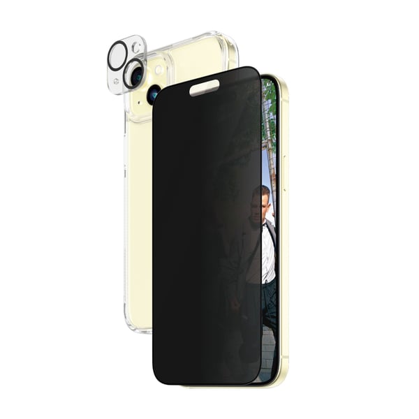 PanzerGlass ® 3-in-1 Privacy Bundle iPhone 15 Plus, Apple, Apple - iPhone 15 Plus, Asennus kuivana, Iskunkestävä, Läpinäkyvä, 1 kpl