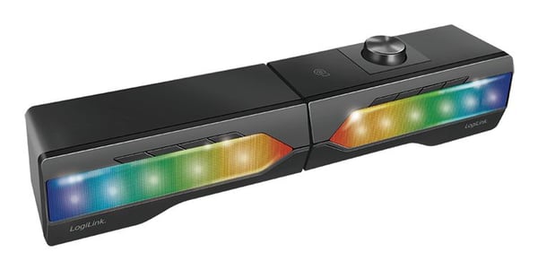 LogiLink Mobile soundbar juhlavalaistuksella, musta langaton 2-in-1 peliäänijärjestelmä, kosketusohjaus - 1 kpl (SP0059)