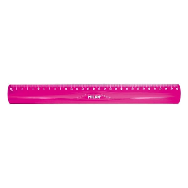 Milan Flex & Resistant Acid, Protractor, Linjal, Trekant, 4 stykker, Rosa, 45° & 60°, Halvsirkel, 108 g