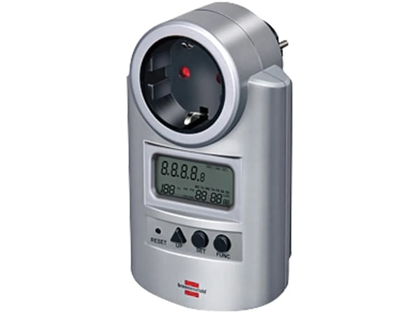Brennenstuhl BN-PM231, Elektronisk, Plug-in, Starkström, Energieffektivitet, Power factor, Power frequency, Uteffekt, Spänning, Grå, kWh, LCD