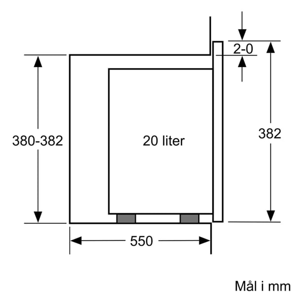 Siemens iQ300 BF520LMA1 - Mikrobølgeovn - innebygd - 20 liter - 800 W - svart