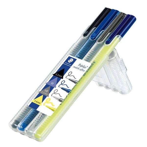 Marker Staedtler Triplus Mobile Office ass. ergonomiska skrivartiklar (set med 4 st.)