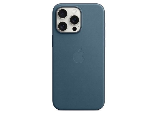 Apple - Skydd för mobiltelefon - MagSafe-kompatibilitet - FineWoven - havsblå - för iPhone 15 Pro Max